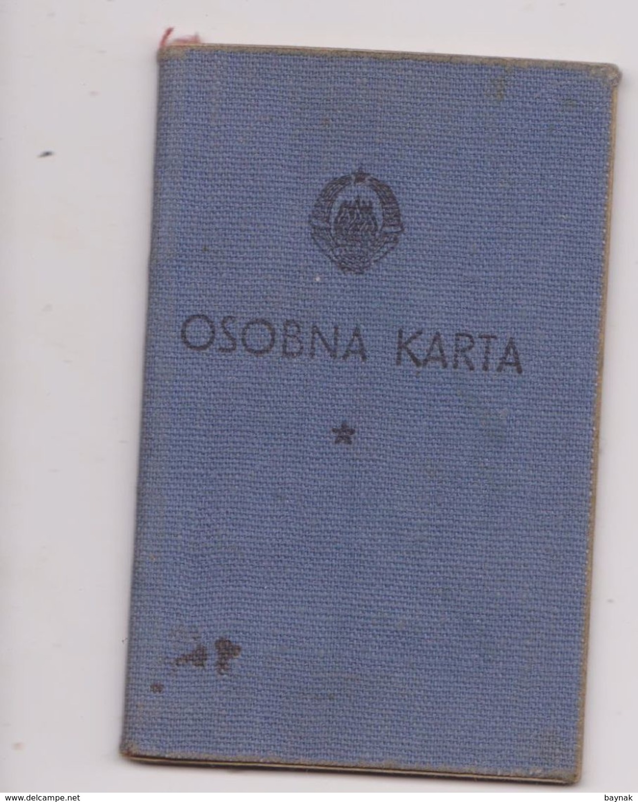 CROATIA, RIJEKA  --   OSOBNA KARTA /  ID CARD  --    LADY PHOTO /  1950 - Historische Dokumente