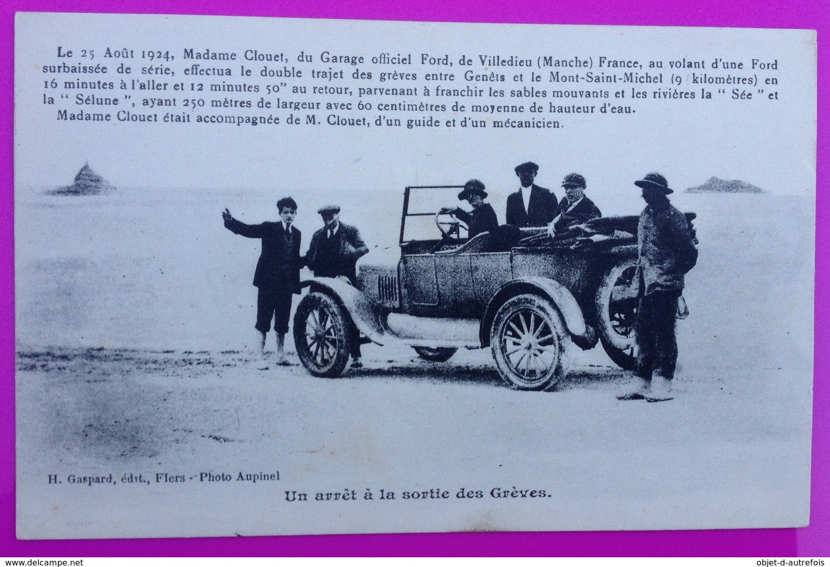 Cpa Mont Saint Michel Arrêt Automobile Mme Clouet Garage Ford Villedieu Les Poêles Carte Postale 50 Manche St Voiture - Le Mont Saint Michel