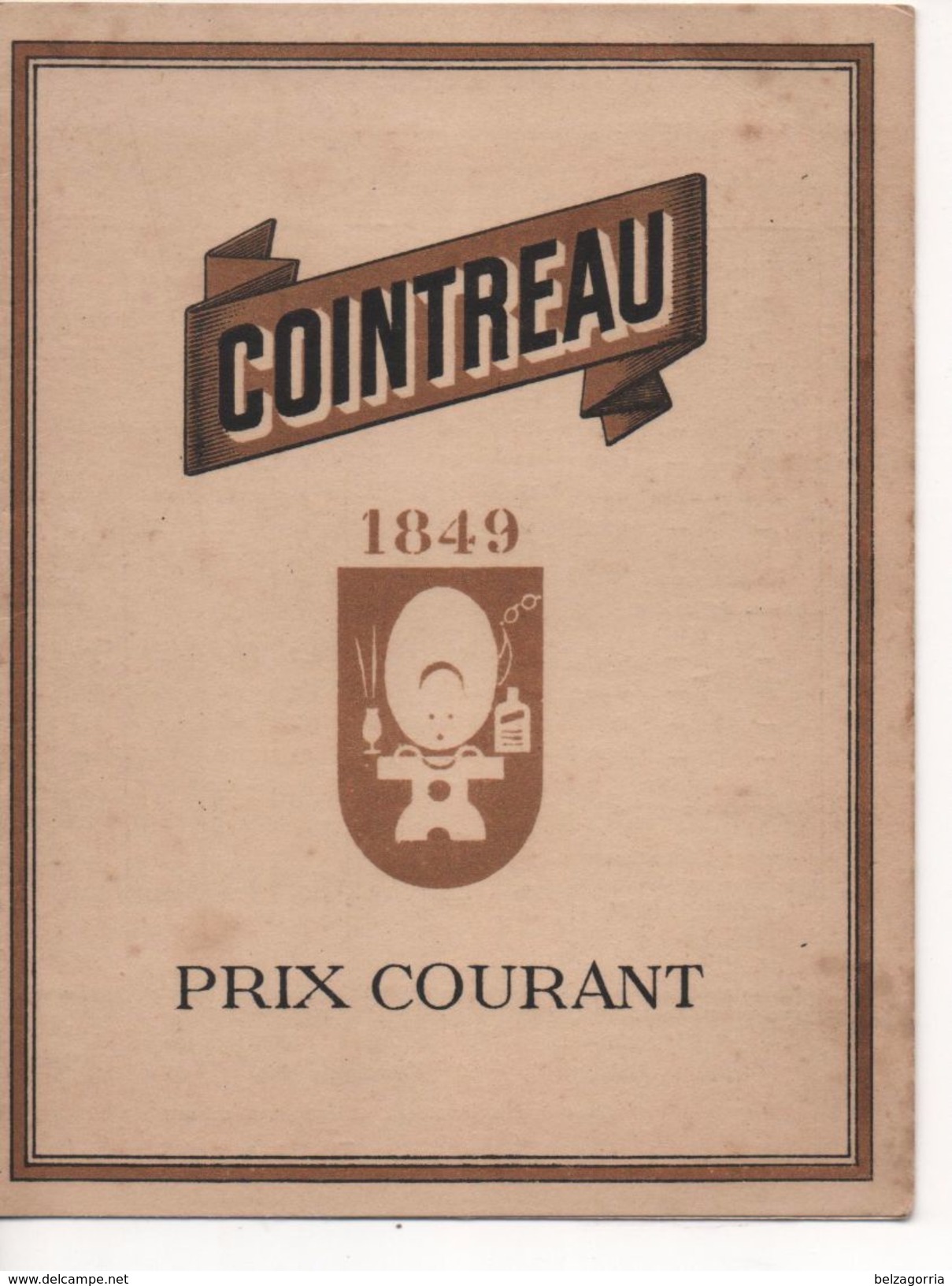 PUBLICITE   COINTREAU LIQUEUR 40° -   PRIX COURANT De NOVEMBRE 1948 -  VOIR SCANS - Alcohols