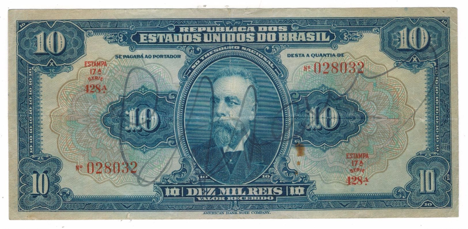 Brazil, 10 Mil Reis, P-39. VF+++ - Brazilië