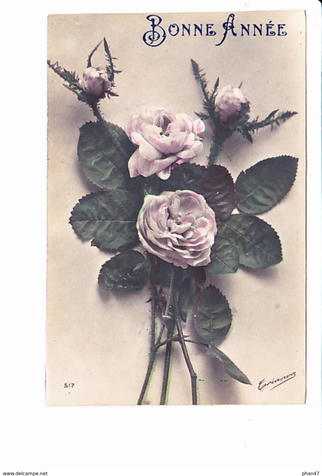 BONNE ANNEE, Roses, Ed. Trianon 1920 Environ - Nouvel An