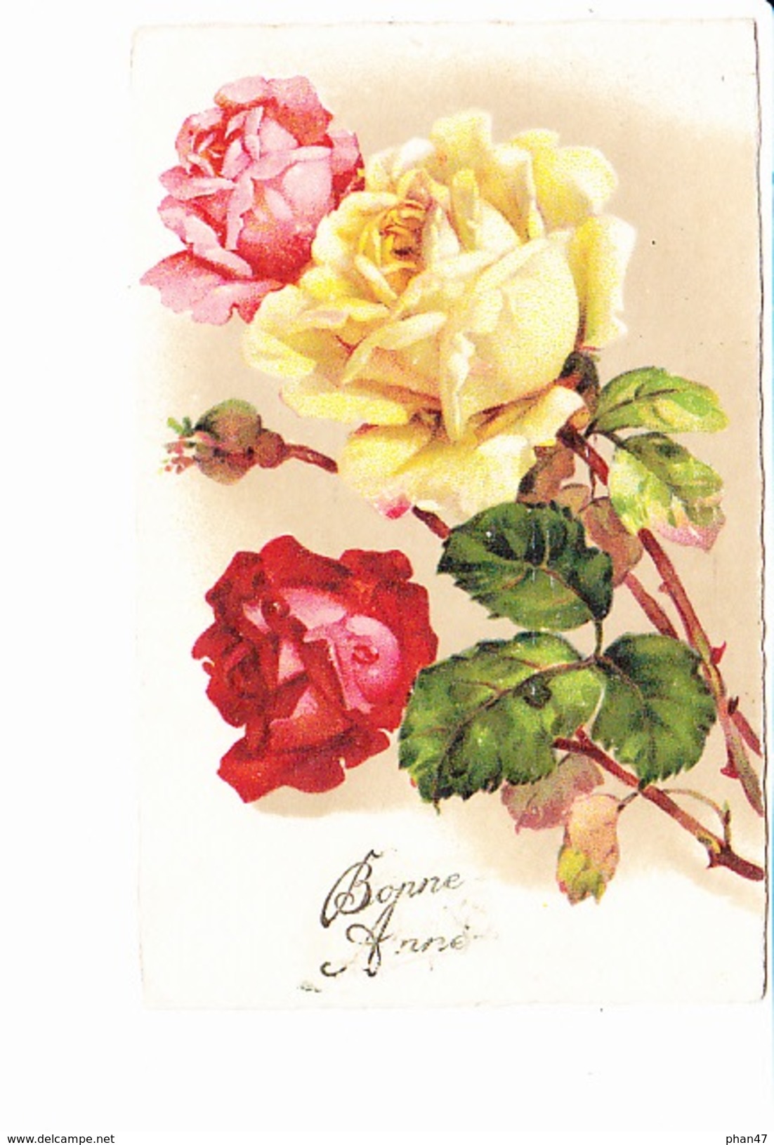 BONNE ANNEE, Roses, Ed. ? Printed In Germany 1920 Environ - Nouvel An