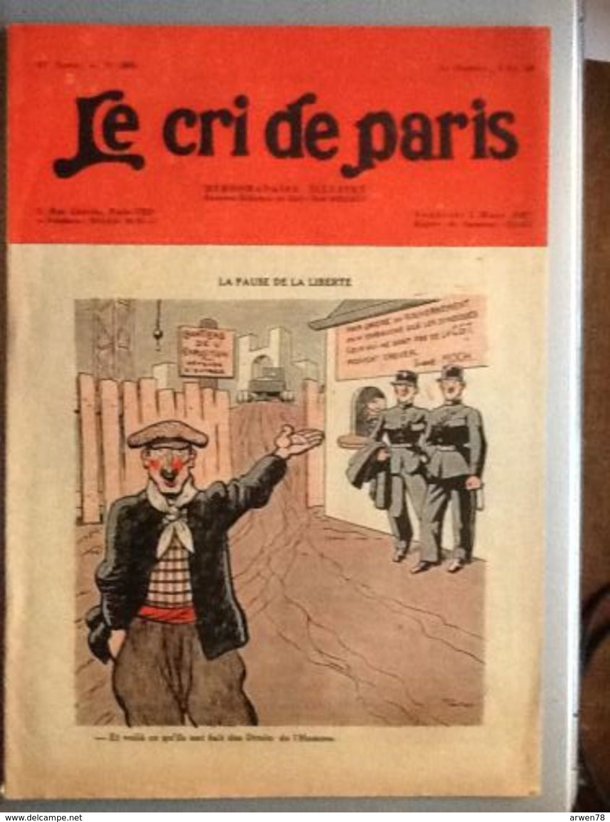 Le Cri De Paris Mars 1937 La Pausse De La Liberte Droits De L'homme Syndicat C G T Exposition Moch - Autres & Non Classés