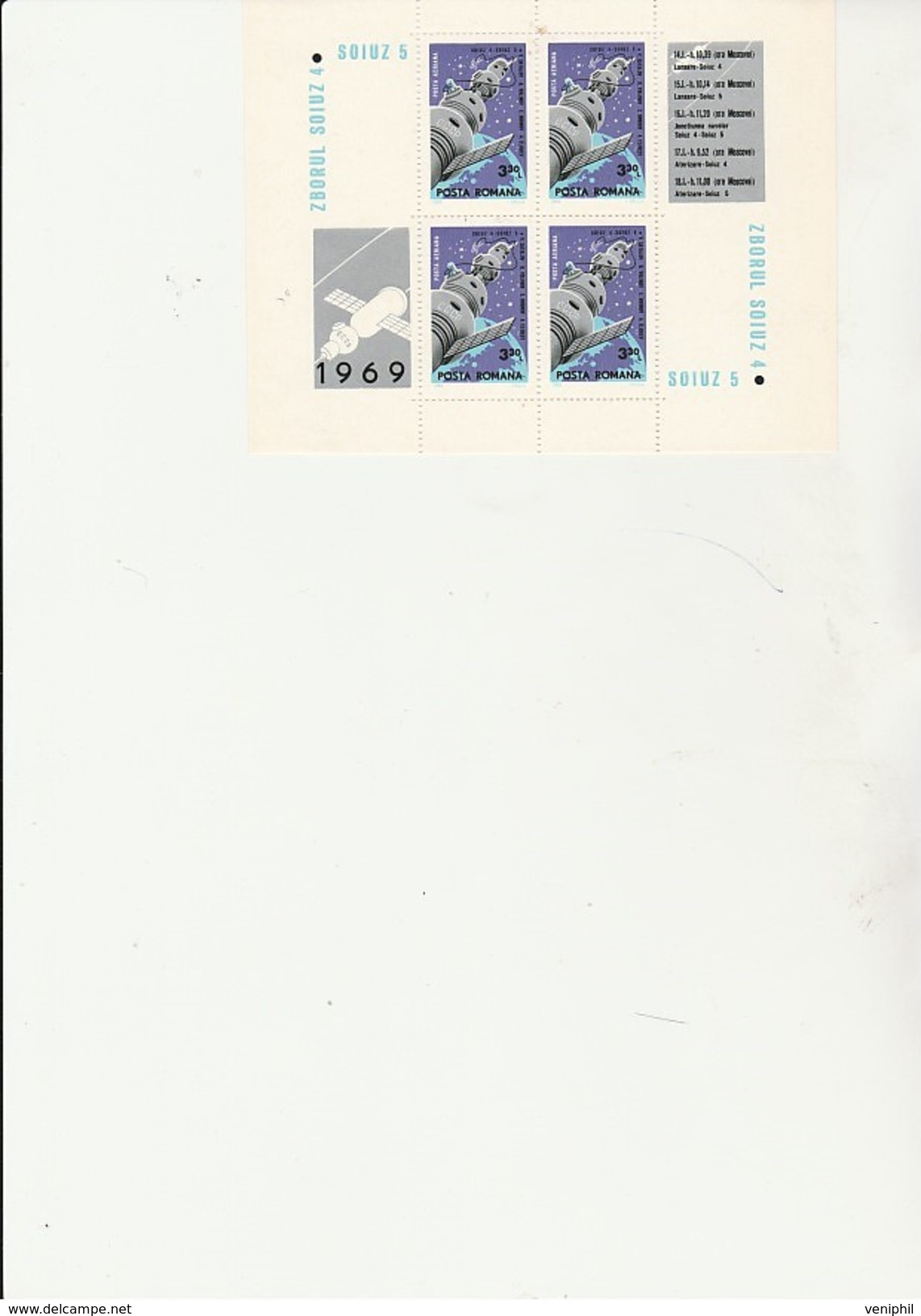 ROUMANIE - BLOC FEUILLET N° 72  SOIUZ 5 - NEUF  ANNEE 1968  COTE : 18,50 € - Europa