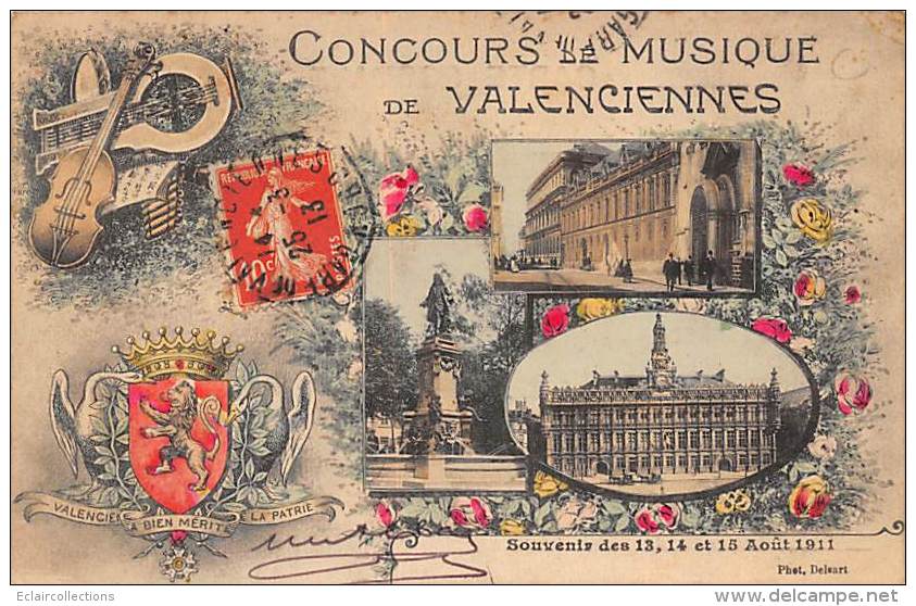 Valenciennes         59       Souvenir Du Concours De Musique  Août 1911       (voir Scan) - Valenciennes