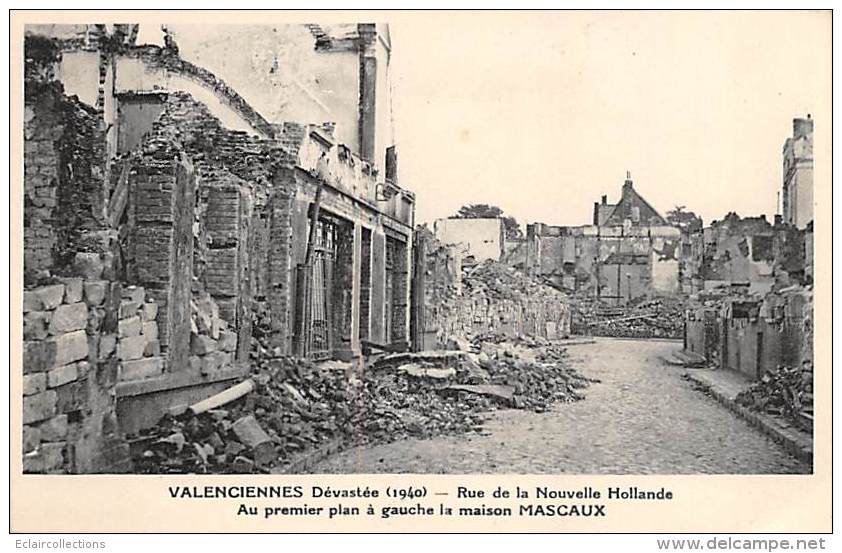 Valenciennes         59       Dévastée 1940   Rue De La Nouvelle Hollande     (voir Scan) - Valenciennes