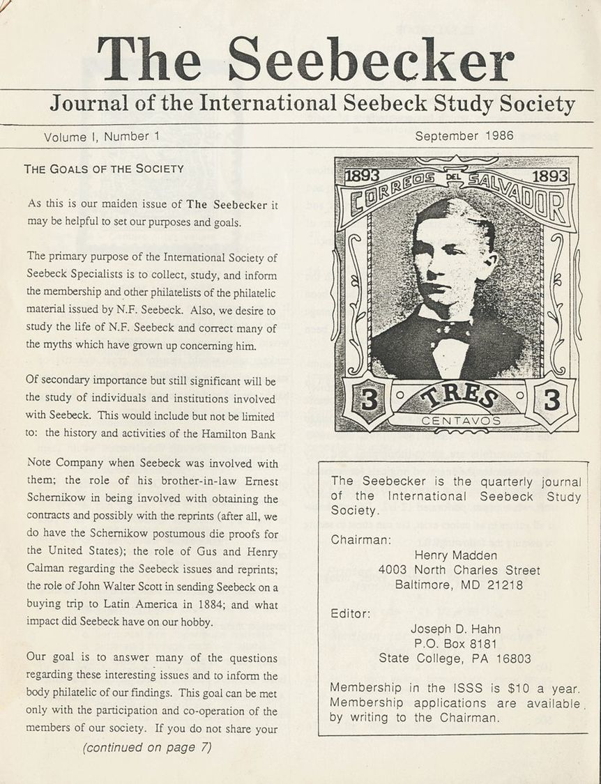 2079 Worldwide Bibliography. (1986ca). THE SEEBECKER. Journal Of The International Seebeck Study Society. (complete From - Andere & Zonder Classificatie
