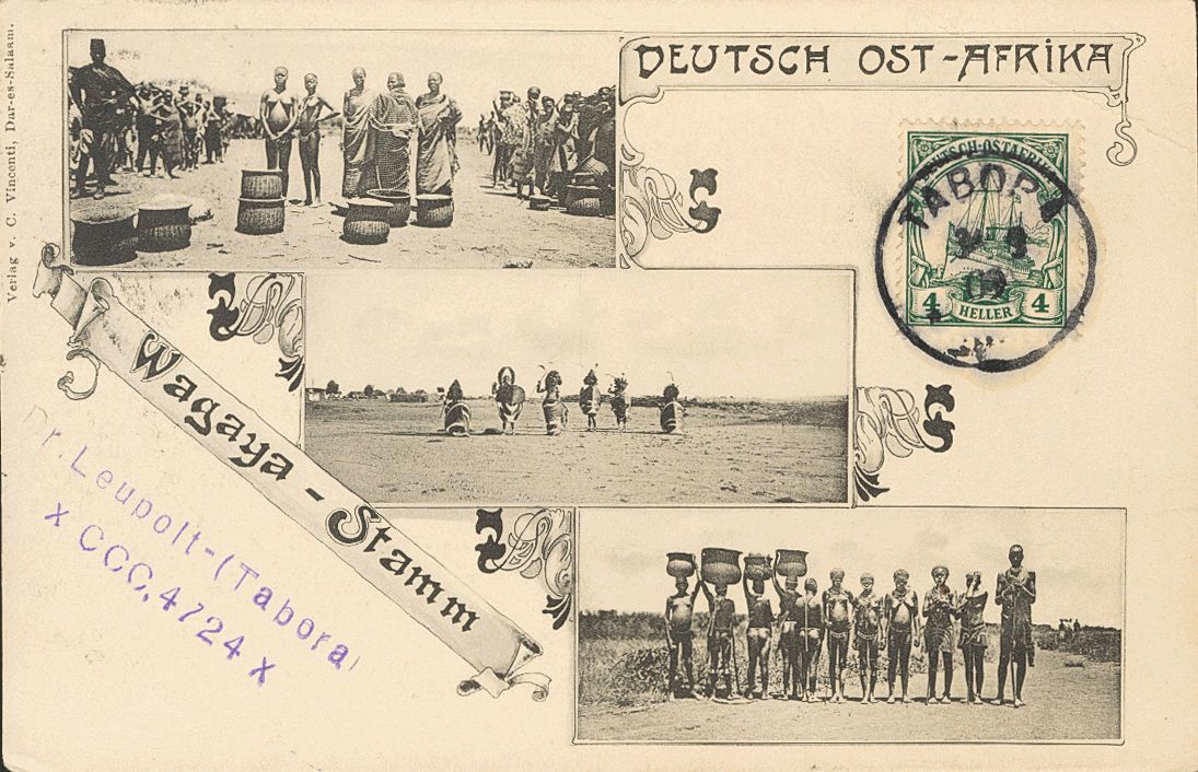 2148 German East Africa. 1909. COVER. Yv. 23. 4 H Green. Postcard From TABORA To LEON (SPAIN). VERY FINE AND VERY RARE D - Andere & Zonder Classificatie