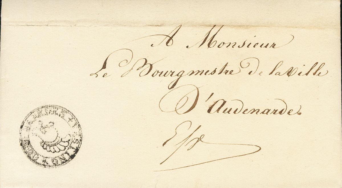 2195 Belgium. Military Post Offices. 1831. COVER. Internal Mail From AUDENARDE (inside Letterhead 5E SOUS DIRECTION DU G - Andere & Zonder Classificatie