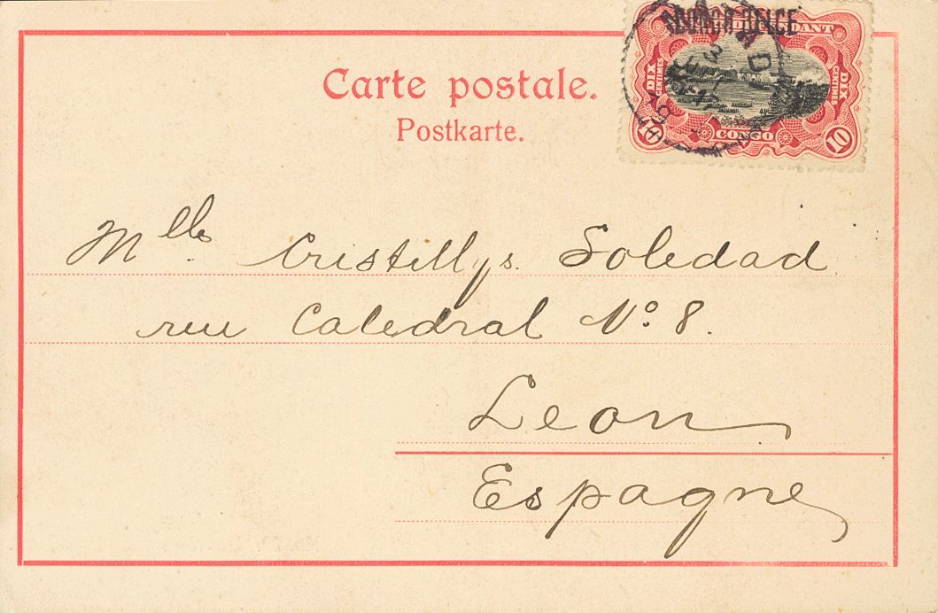 2196 Belgian Congo. 1908. COVER. Set Of Three Postcards Franked With 5 Cts Or 10 Cts And Addressed To LEON (SPAIN), And  - Andere & Zonder Classificatie