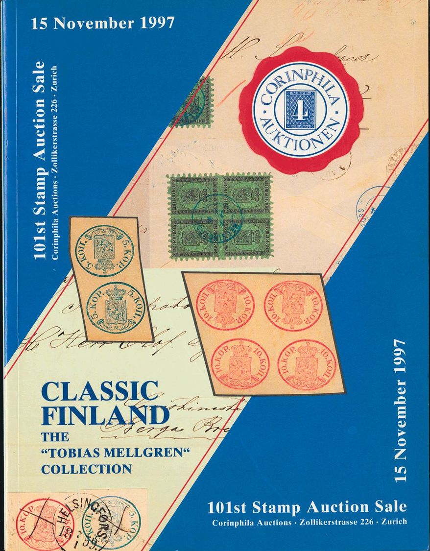 2213 Finlandia. Bibliografía. 1997. THE "TOBIAS MELLGREN" COLLECTION CLASSIC FINLAND. Corinphila Auction. Zurich, 15 Nov - Andere & Zonder Classificatie