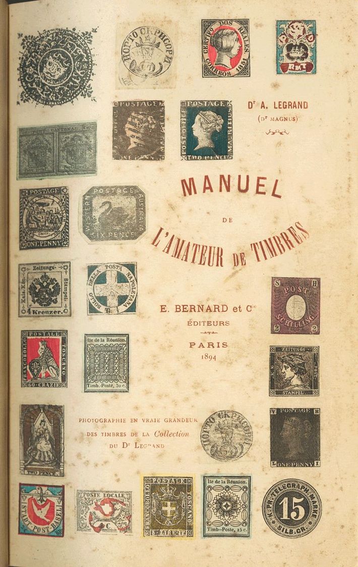 2241 France. Bibliography. 1894. MANUEL DE L'AMATEUR DE TIMBRES. Bernard Et Cia. Paris, 1894. (Bound In Half Leather Wit - Andere & Zonder Classificatie