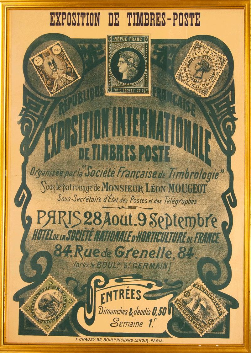 2249 France. Bibliography. 1900. EXPOSITION INTERNATIONALE DE TIMBRES-POSTE. Extraordinary Modernist Poster Of The Inter - Andere & Zonder Classificatie