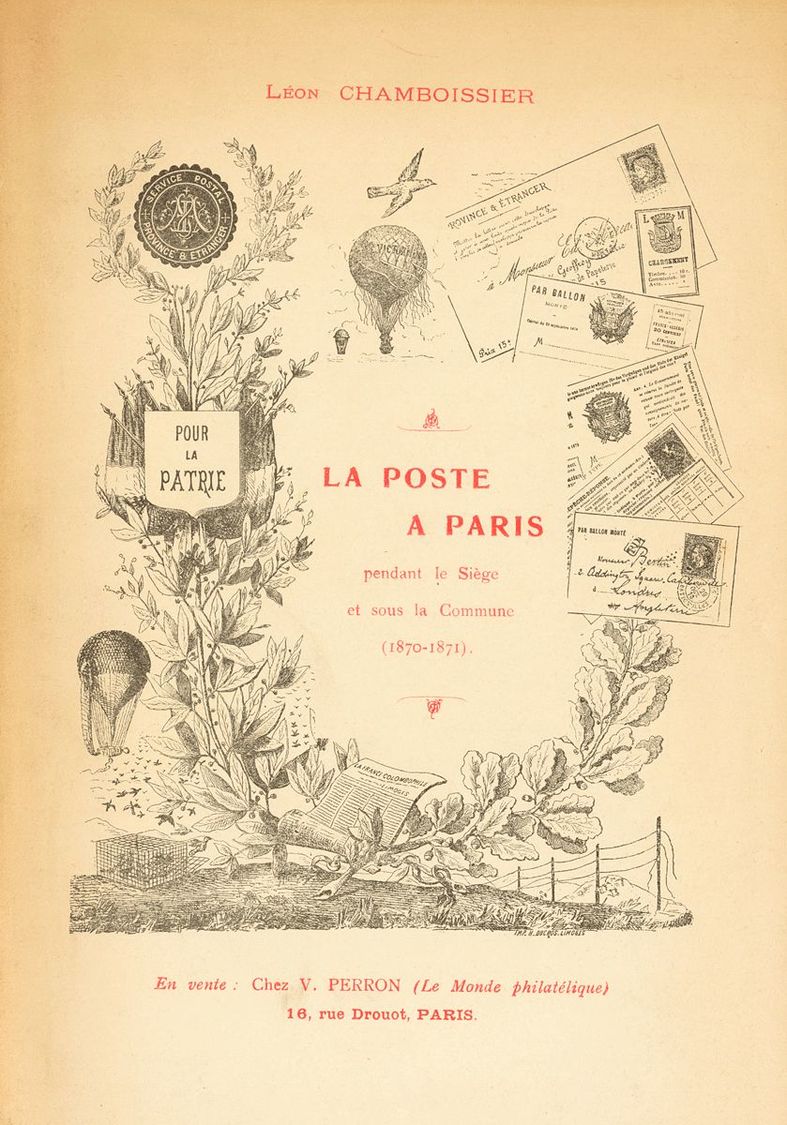 2252 France. Bibliography. 1914. LA POSTE A PARIS Pendant Le Siège Et Sous La Commune (1870-1871). Leon Hamboissier. Par - Andere & Zonder Classificatie