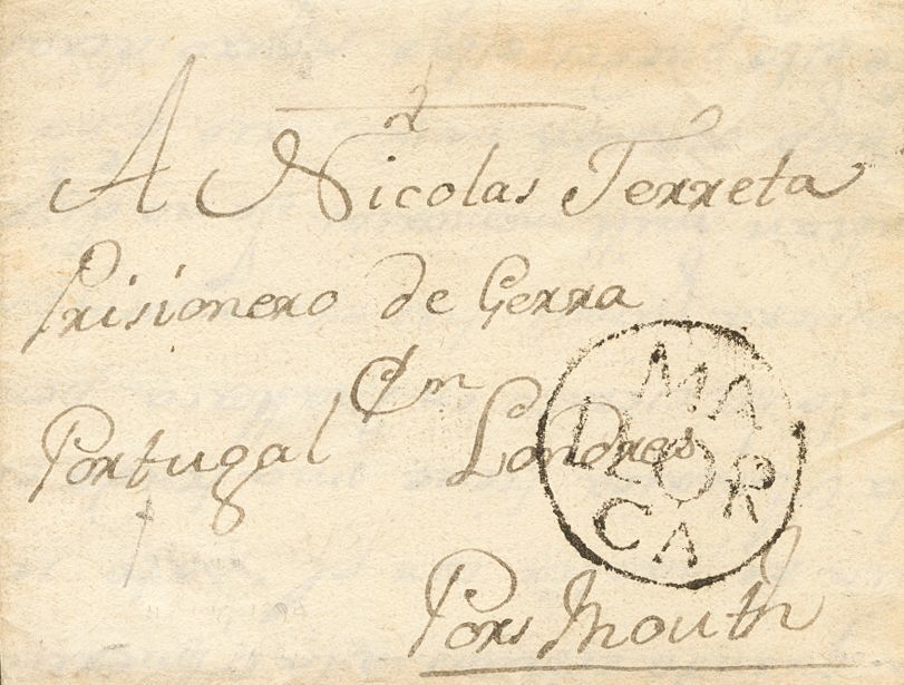 2397 Great Britain. 1808. COVER. (February 4). PALMA DE MALLORCA To PORTSMOUTH (ENGLAND) (letter Addressed To A Spanish  - ...-1840 Voorlopers