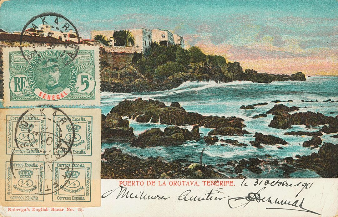 2463 Senegal. 1901. COVER. Yv. 173. 4/4 Cts Green And 5 Cts Green Of Senegal. Postcard From DAKAR (SENEGAL) To BOURG ARG - Senegal (1960-...)