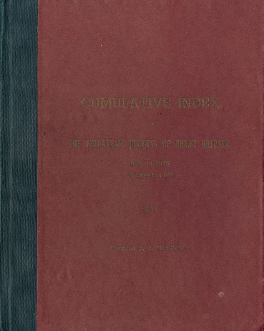 2479 Gran Bretaña. Bibliografía. 1947. CUMULATIVE INDEX TO THE PHILATELIC JOURNAL OF GREAT BRITAIN 1891 TO 1946 (volumes - ...-1840 Voorlopers