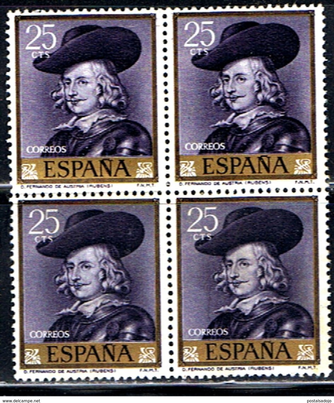 5E 489  //  EDIFIL 1434 X 4 (Y&T 1099 X 4) // 1962 ... FERNANDO DE AUSTRIA PAR RUBENS - Neufs