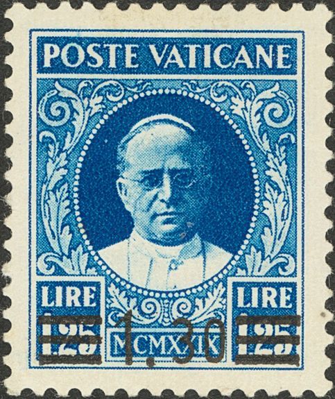 2667 Vatican. 1934. Yv. * 61a. 1'30 L Over 1'25 L Blue. TYPE II OVERPRINT (aligned At The Base). It Is An Essay That Was - Andere & Zonder Classificatie