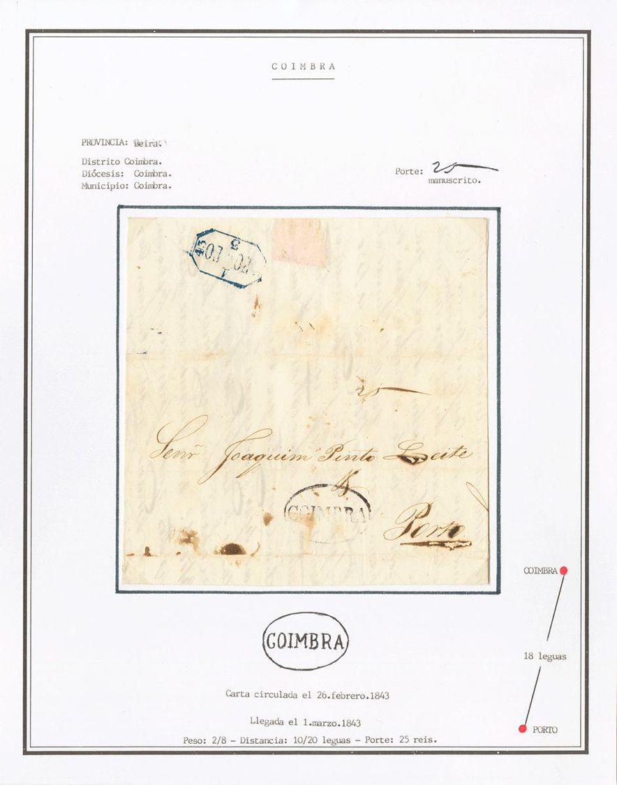 2706 Portugal. (1830ca). COVER. Spectacular Collection Of Portuguese Pre-philately, Between 1825 And 1853 Including Mark - Andere & Zonder Classificatie