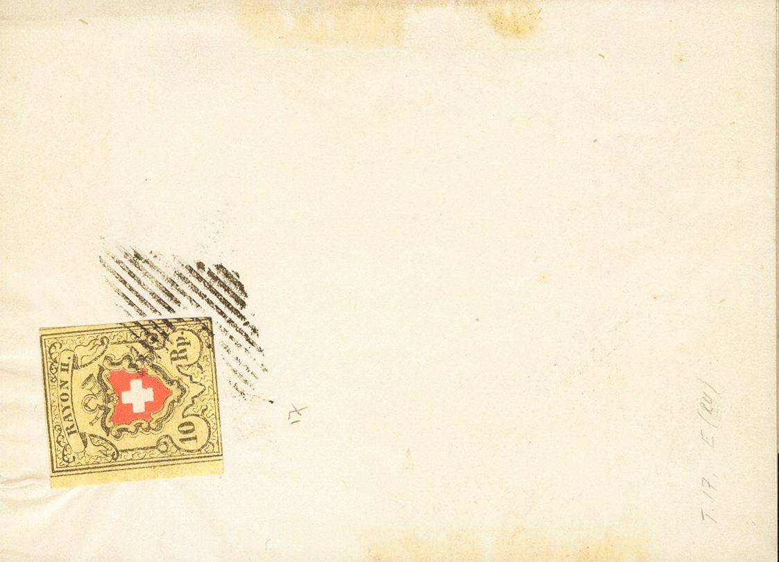 2749 Switzerland. 1859. COVER. Yv. 15. 10 R Black And Red On Yellow RAYON II. Printed Matter (folded In Letter Without D - Andere & Zonder Classificatie