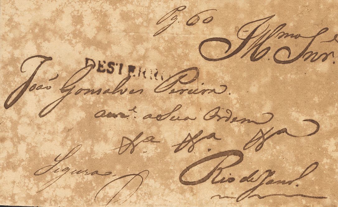 2805 Brazil. Prephilately. 1835. COVER. SANTA CATHARINA To RIO DE JANEIRO (toned). DESTERRO Line Postmark, "Segura" Manu - Andere & Zonder Classificatie