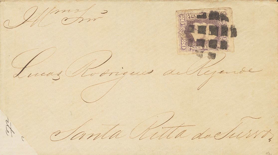 2834 Brazil. 1878. COVER. Yv. 38. 20 Reis Purple. RIO DE JANEIRO To SANTA RITA DO TURVO (according To The Regulations, T - Andere & Zonder Classificatie