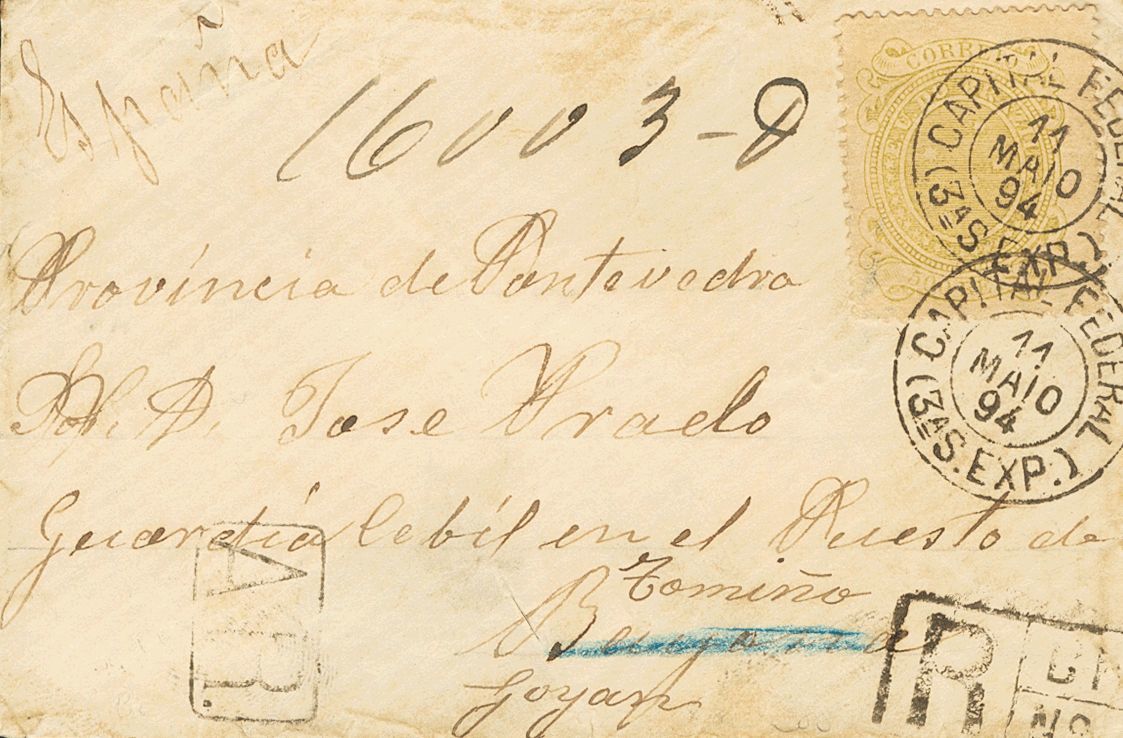 2848 Brazil. 1894. COVER. Yv. 73. 500 Reis Olive Pale. Registered From RIO DE JANEIRO To BAYONA (PONTEVEDRA), Readdresed - Andere & Zonder Classificatie