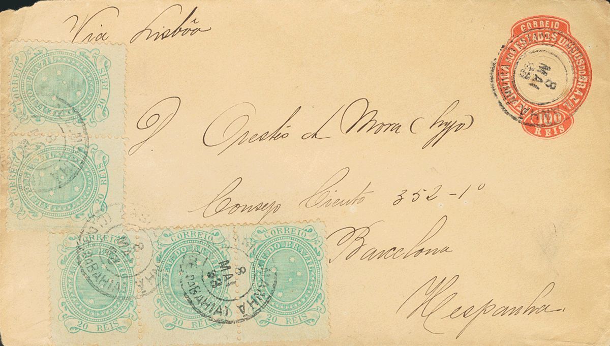 2850 Brazil. Postal Stationery. 1898. COVER. Yv. 68(5). 100 Reis Red On Postal Stationery From SALVADOR DE BAHIA To BARC - Andere & Zonder Classificatie