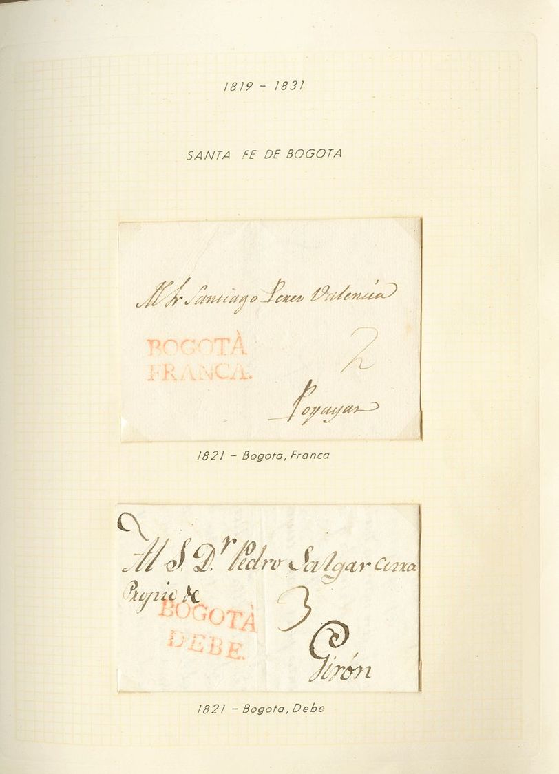 2874 Colombia. Prefilatelia. 1831. SOBRE. Espectacular Colección De Ciento Doce Cartas Prefilatélicas De Colombia, La Ma - Colombia