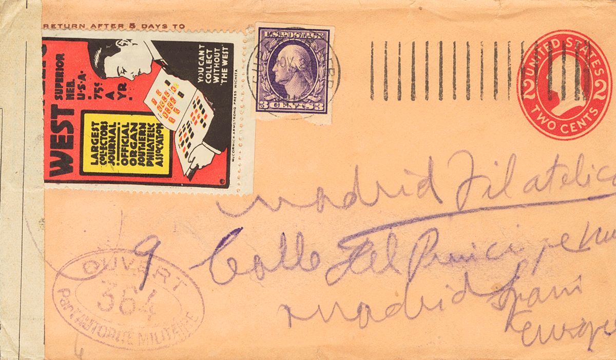 2912 United States. 1915. COVER. Yv. 169D. 2 Ctvos Red On Stationery Card From SUPERIOR (USA) To MADRID, With Complement - Andere & Zonder Classificatie