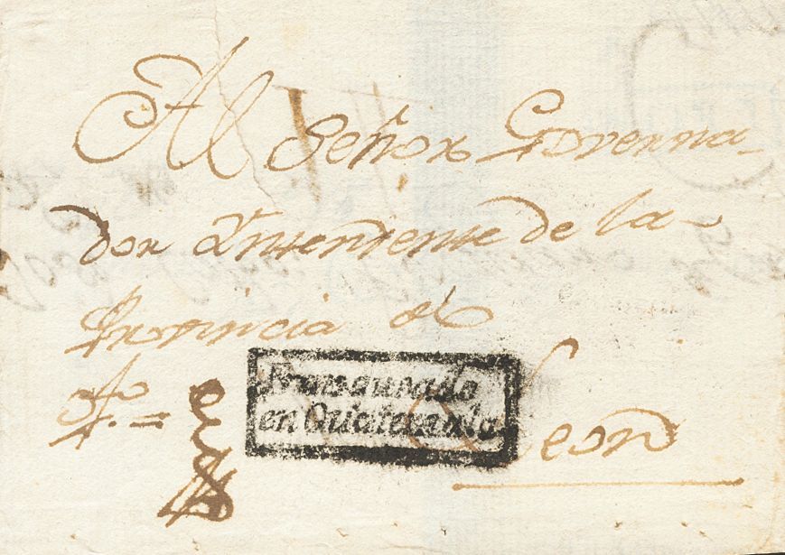 2957 Guatemala. Prefilatelia. (1820ca). SOBRE. GUATEMALA A LEON (NICARAGUA). Marca FRANQUEADO / EN GUATEMALA (P.E.11) Ed - Guatemala