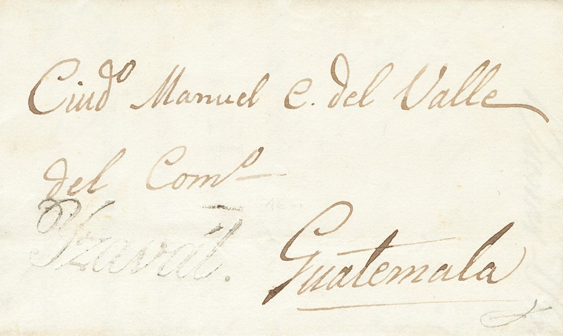 2959 Guatemala. Prefilatelia. 1832. SOBRE. IZABAL (REINO DE GUATEMALA) A GUATEMALA. Marca YZABAL, Utilizada Durante El P - Guatemala