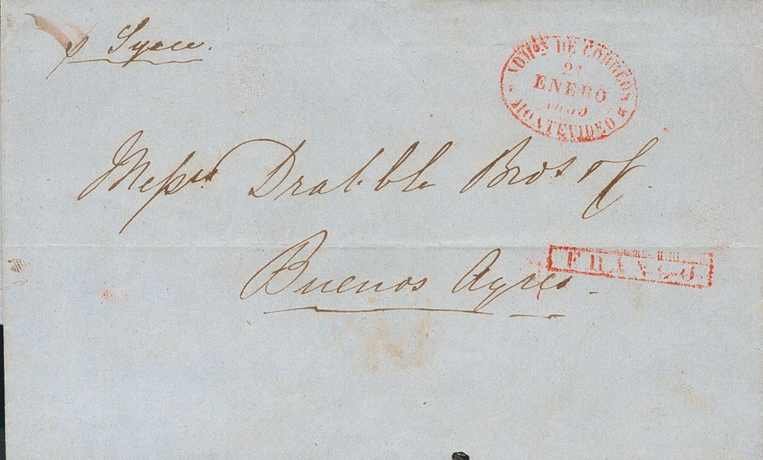 3113 Uruguay. Prefilatelia. 1859. SOBRE. Conjunto De Cuatro Cartas Con Origen En MONTEVIDEO Y Dirigidas A BUENOS AIRES,  - Uruguay