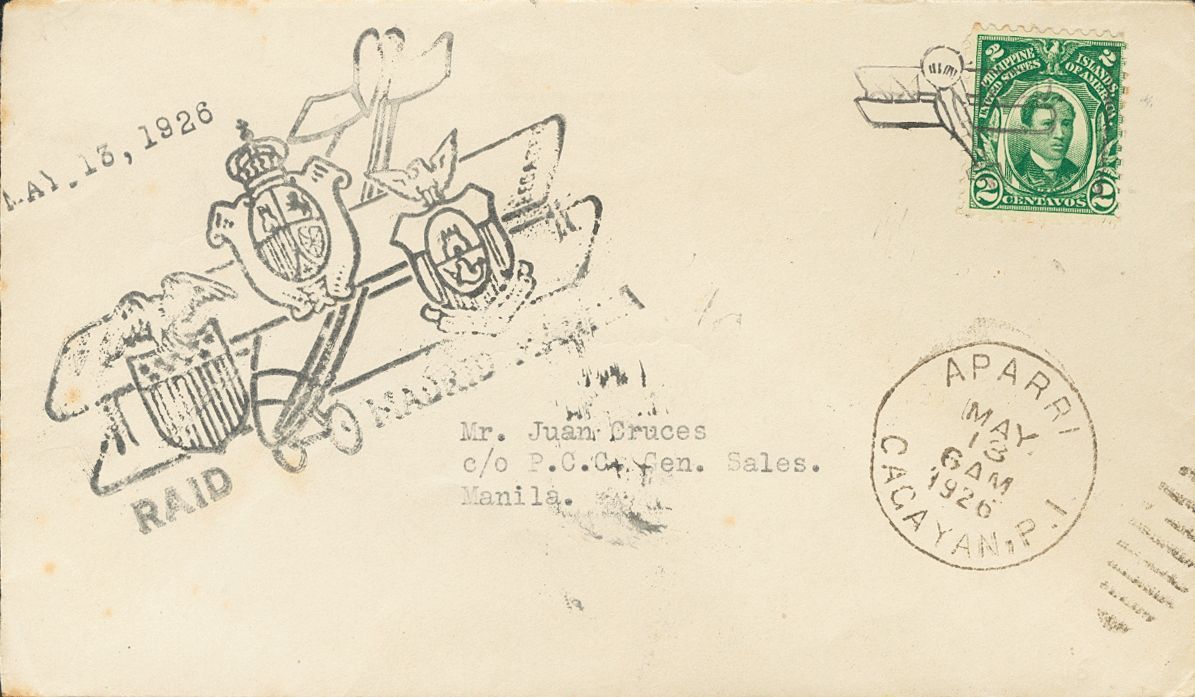 3148 Philippines. U.S. Administration. 1926. COVER. Yv. 204. 2 Cts. Green. APARRI To MANILA. Matasello "fancy" (plane) A - Filippijnen