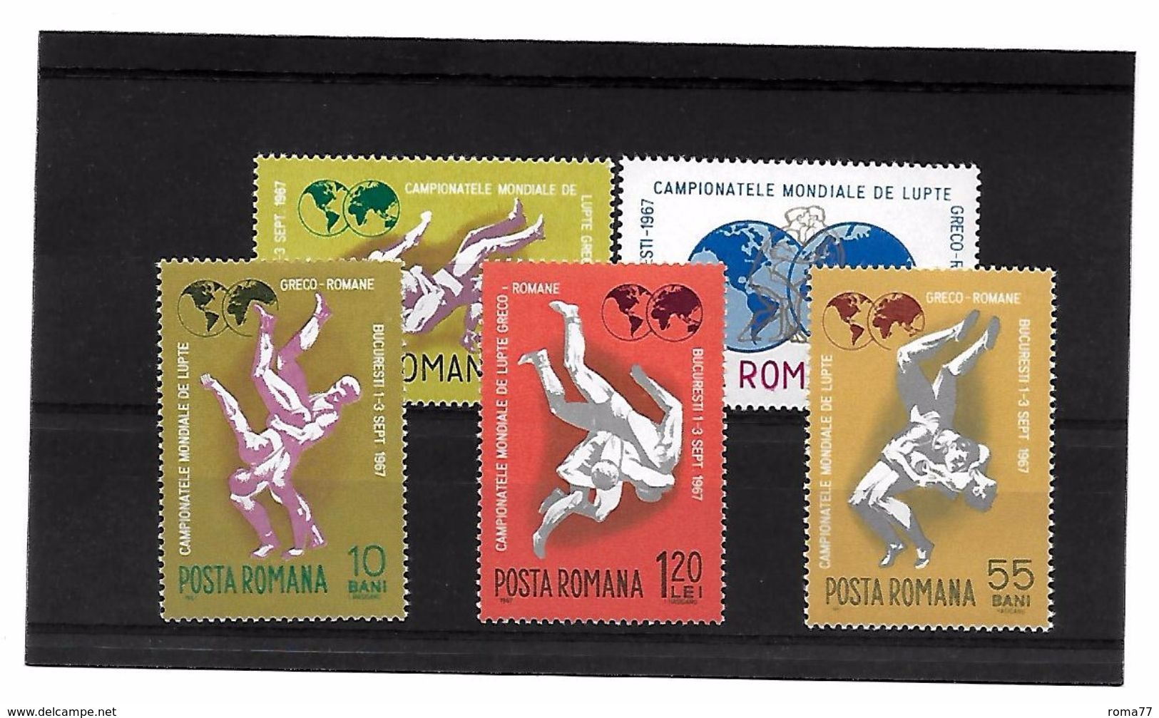 EDY 743 - ROMANIA 1967  , Cinque Valori  Nuovi  ***  LOTTA - Lotta