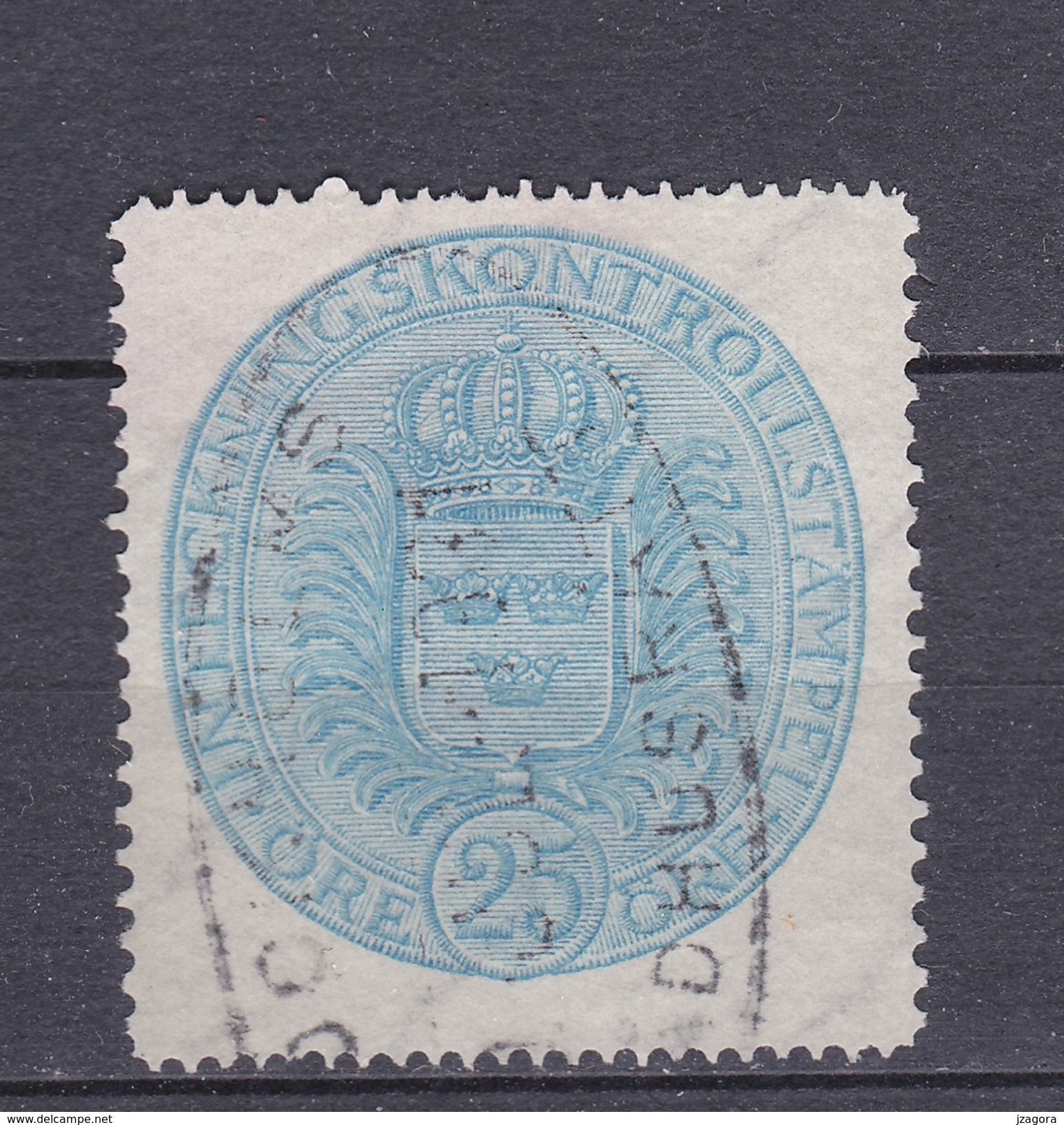 OLD REVENUE STAMP STEUERMARKE TIMBRE FISCAL  MORTGAGE CONTROLL - SWEDEN  -  25 ORE  HYPOTHEKEN HYPOTHÈQUES HIPOTECA - Fiscale Zegels