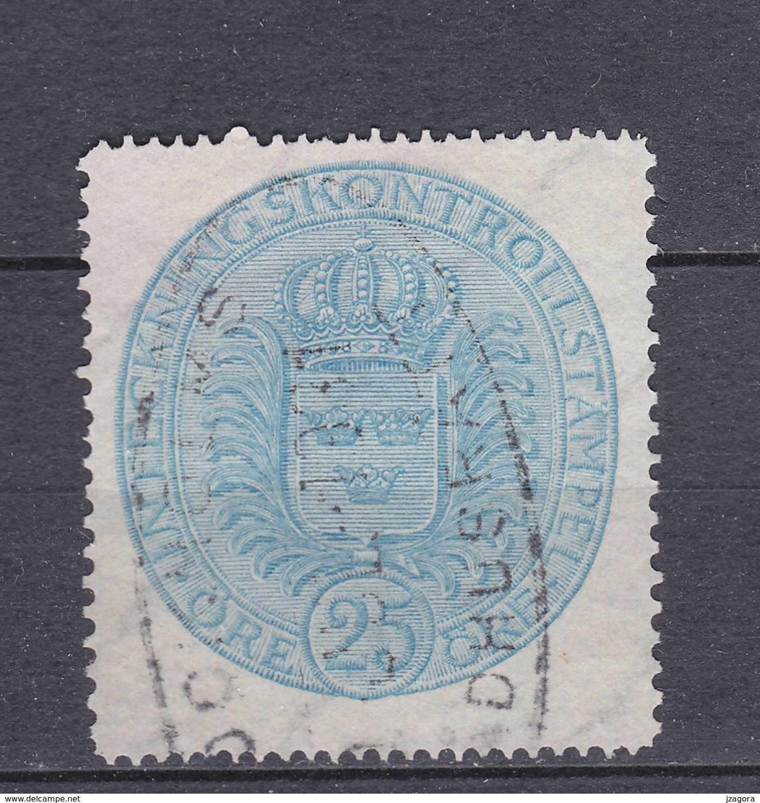 OLD REVENUE STAMP STEUERMARKE TIMBRE FISCAL  MORTGAGE CONTROLL - SWEDEN  -  25 ORE  HYPOTHEKEN HYPOTHÈQUES HIPOTECA - Steuermarken