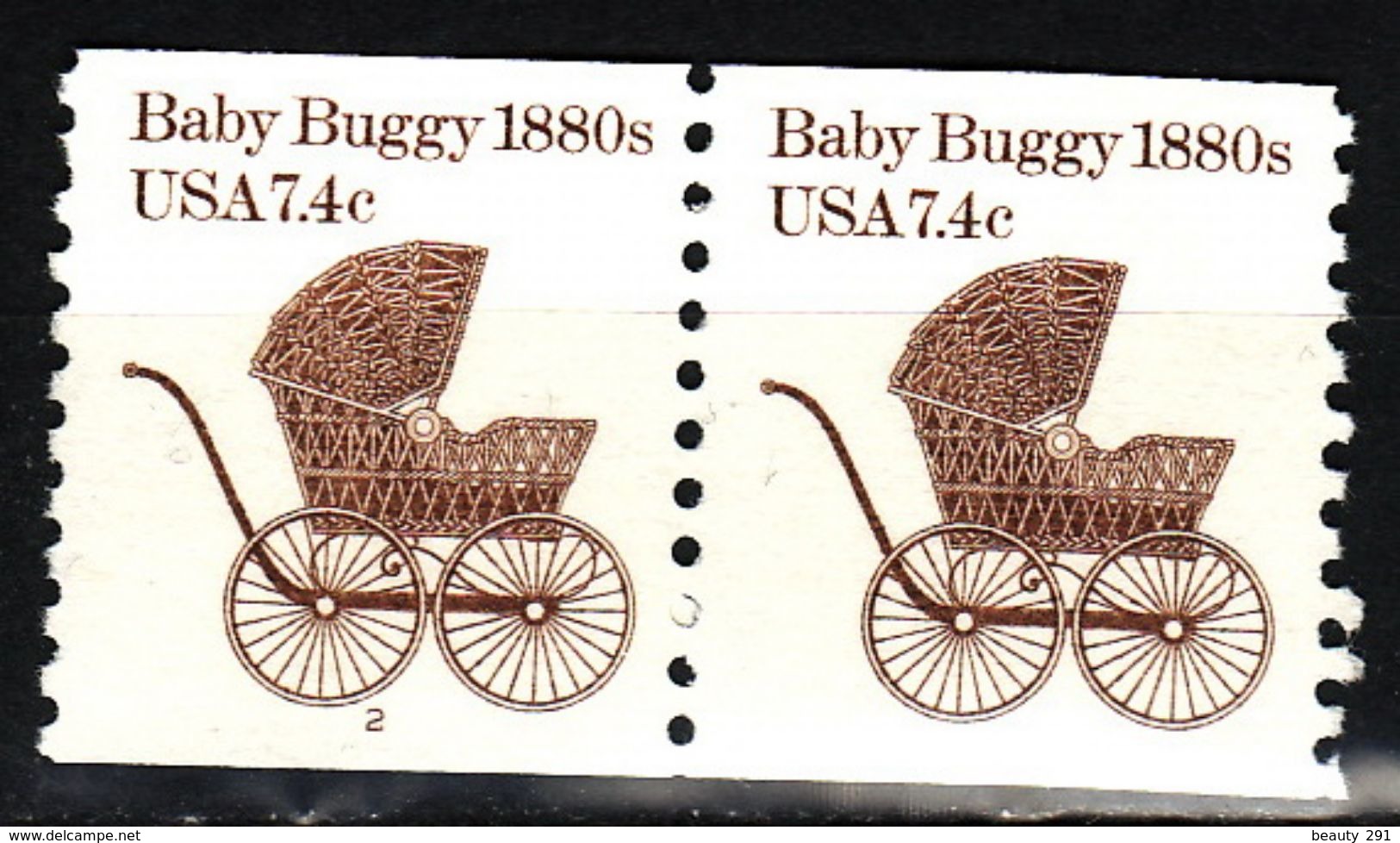 USA 1984 Scott # 1902. Transportation Issue,Baby Buggy 1880s ,  MNH (**) Pair With P 2 - Sonstige (Land)