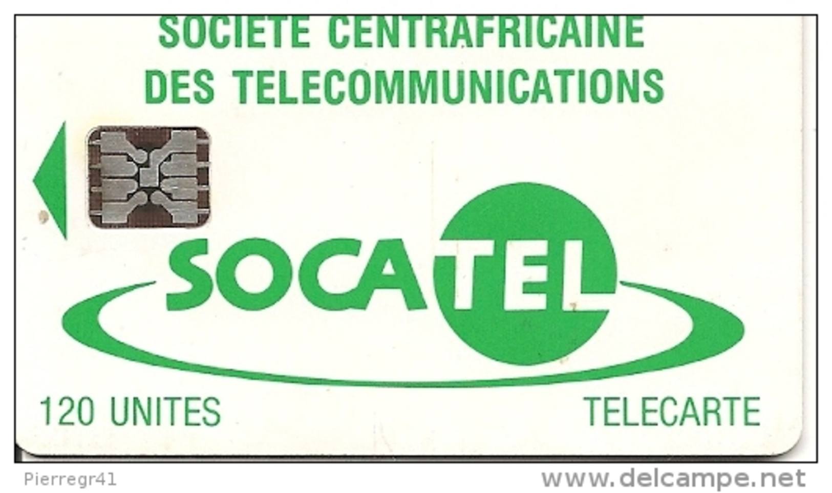 CARTE-PUCE-CENTRE AFRIQUE-120U-SC5-SOCATEL-VERT-N°Ge 43756-TBE - Central African Republic