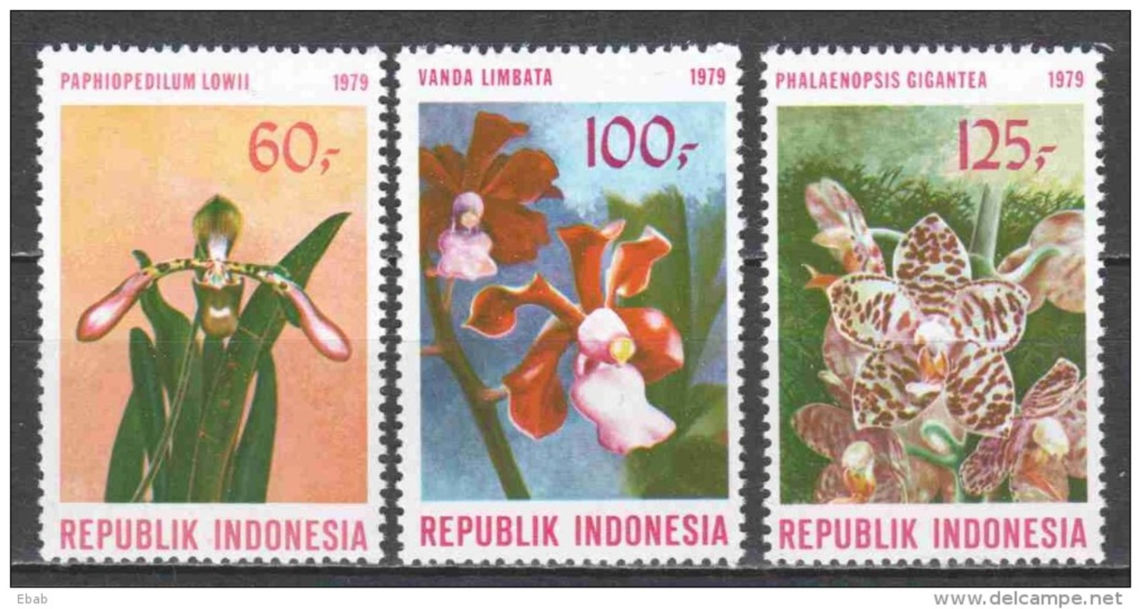 Indonesia 1979 Mi 923-925 MNH ORCHIDS FLOWERS (A) - Indonesië