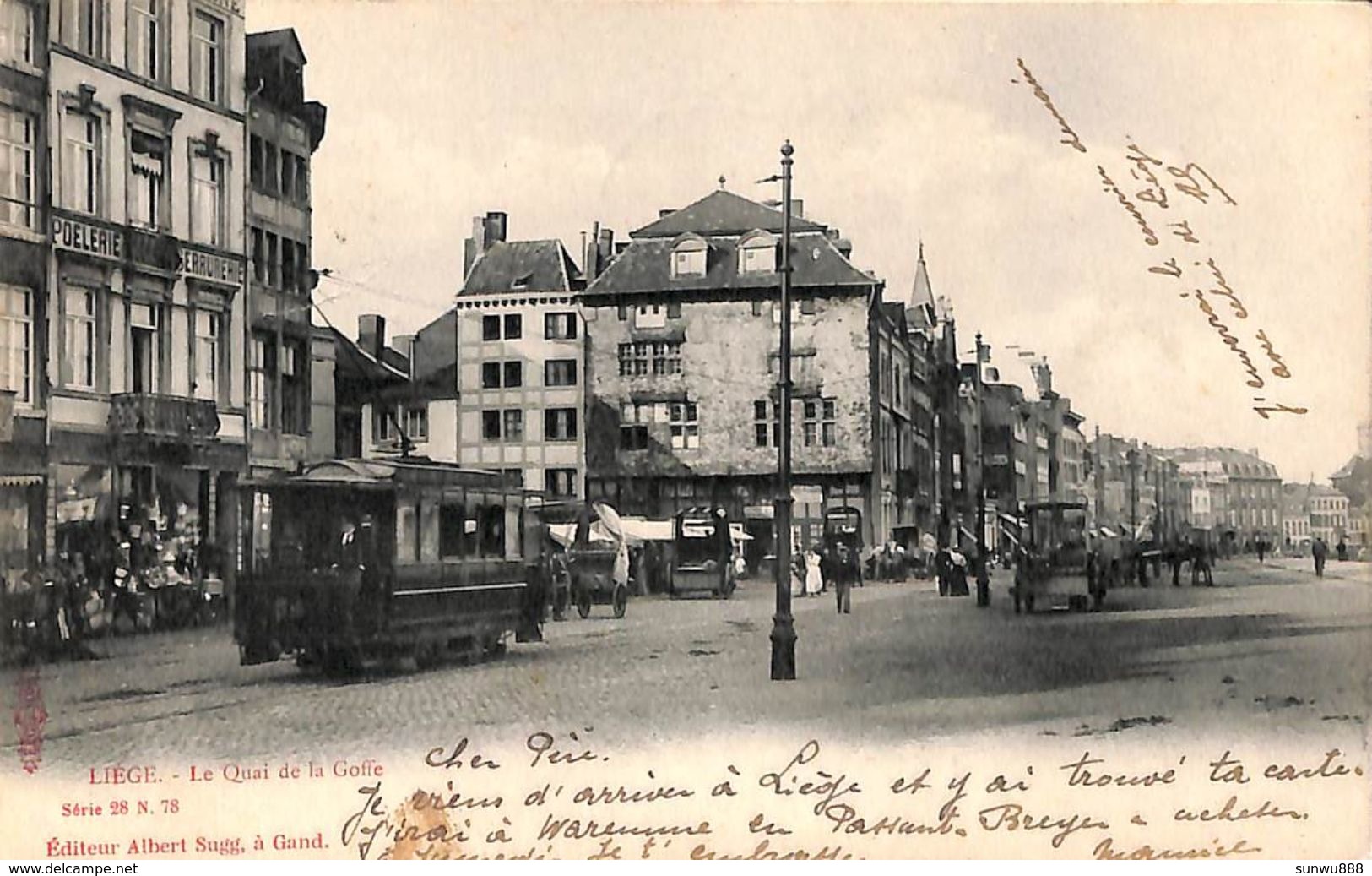 Liège - Le Quai De La Goffe (animée, Tram Tramway Commerces, 1904, Albert Sugg) - Luik