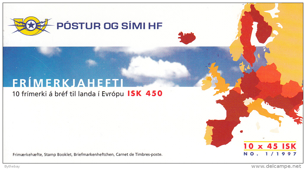 Iceland 1997 Booklet Of 10 Scott #844 45k Couple On Horse EUROPA - Carnets