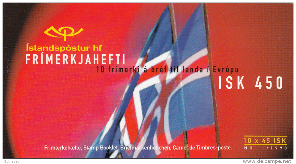 Iceland 1998 Booklet Of 10 Scott #860 45k Children Holding Flags Independence Day EUROPA - Markenheftchen