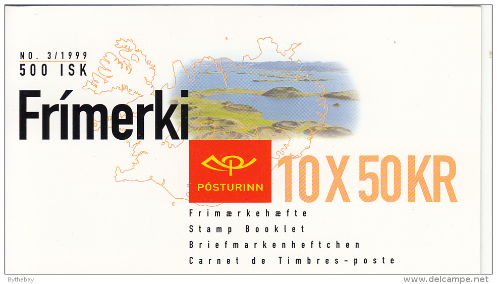 Iceland 1999 Booklet Of 10 Scott #883a 50k Skutustadagigar EUROPA - Carnets
