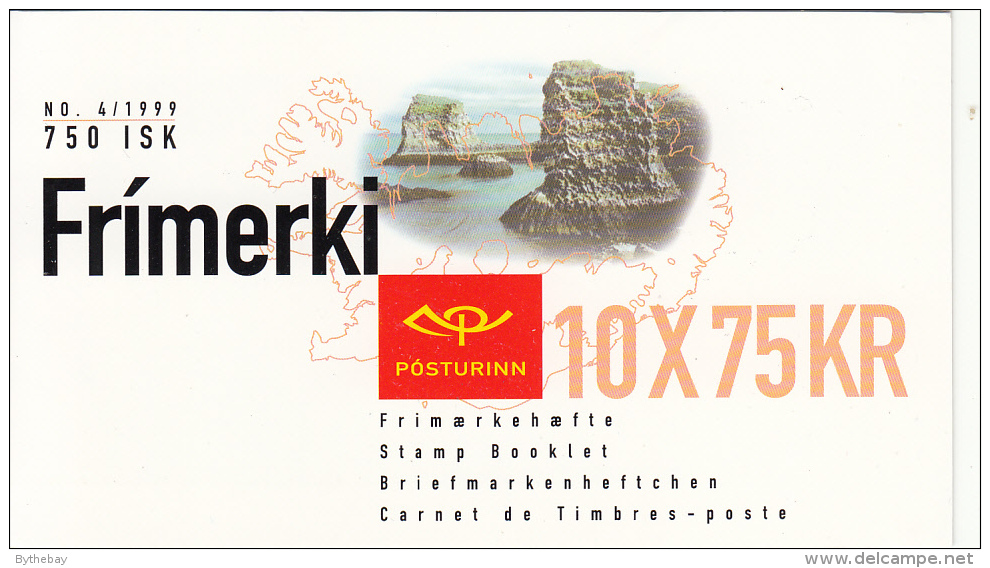 Iceland 1999 Booklet Of 10 Scott #884a 75k Vid Arnarstapa EUROPA - Carnets