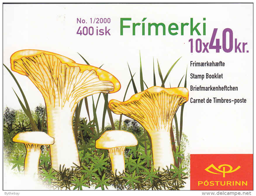 Iceland 2000 Booklet Of 10 Scott #898a 40k Cantharellus Cibarius - Mushrooms - Carnets