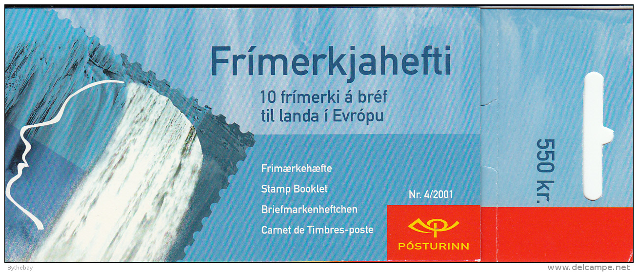 Iceland 2001 Booklet Of 10 Scott #937a 55k Head, Waterfall - EUROPA - Markenheftchen