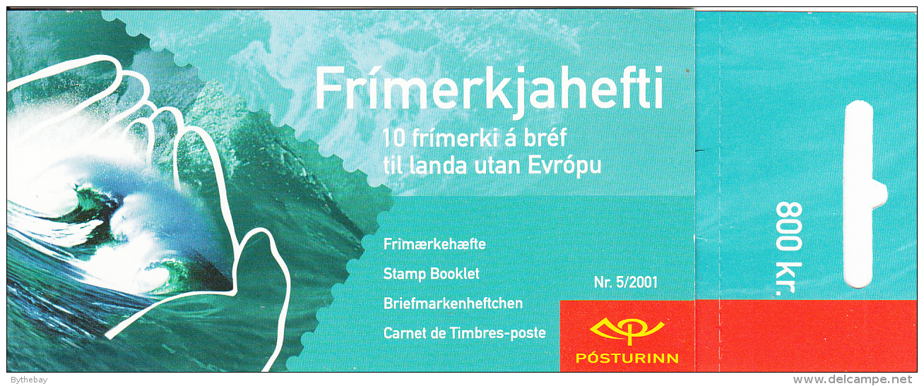 Iceland 2001 Booklet Of 10 Scott #938a 80k Hand, Wave - EUROPA - 2001