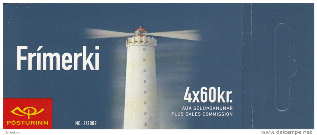 Iceland 2002 Booklet Of 4 Scott #961a 60k Grottuviti - Lighthouses - Carnets